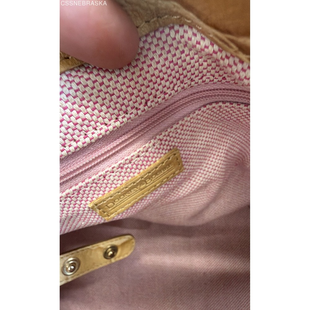 Dooney & Bourke Tan Belvedere Croc Embossed Leather Logo Lock Hobo Bag Large - Picture 11 of 11